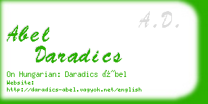 abel daradics business card